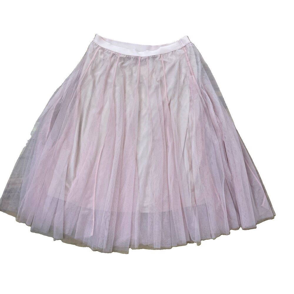 ODDY Womens Tulle Skirt Pink Mesh Midi Knee Length Size 3XL NWT IS14001P